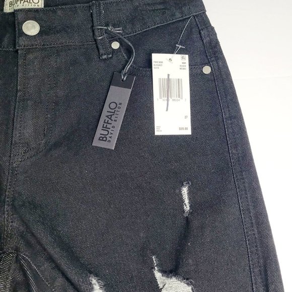 Buffalo David Bitton Black Ripped Shorts - Picture 6 of 7